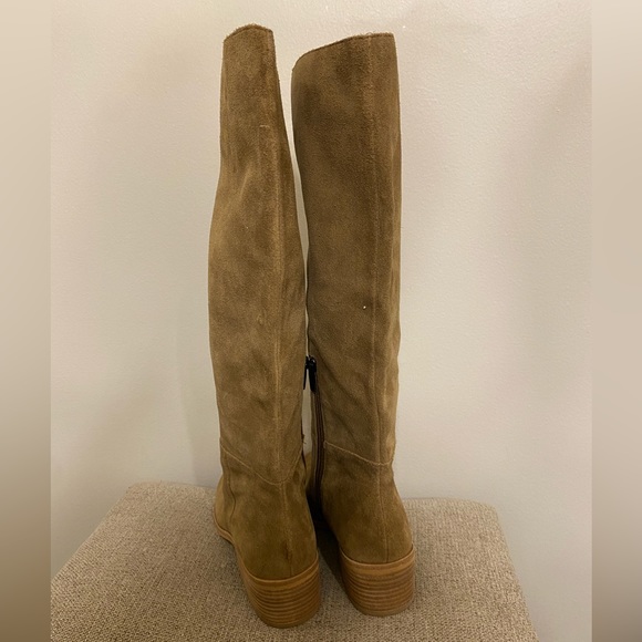 Vince Camuto Beaanna Tan Suede Inside Zip Western Cowgirl Boots - Picture 6 of 15